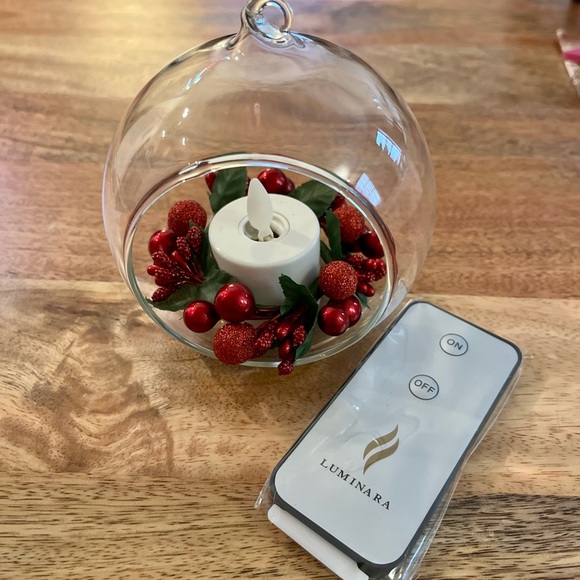 Luminara Blown Glass Ornament with Flameless Tealight Candle - Picture 3 of 6